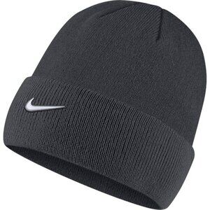 ⚡Nike Men Anthracite/White  Ideal For Cold Cuffed Embroidered Swoosh Logo Beanie